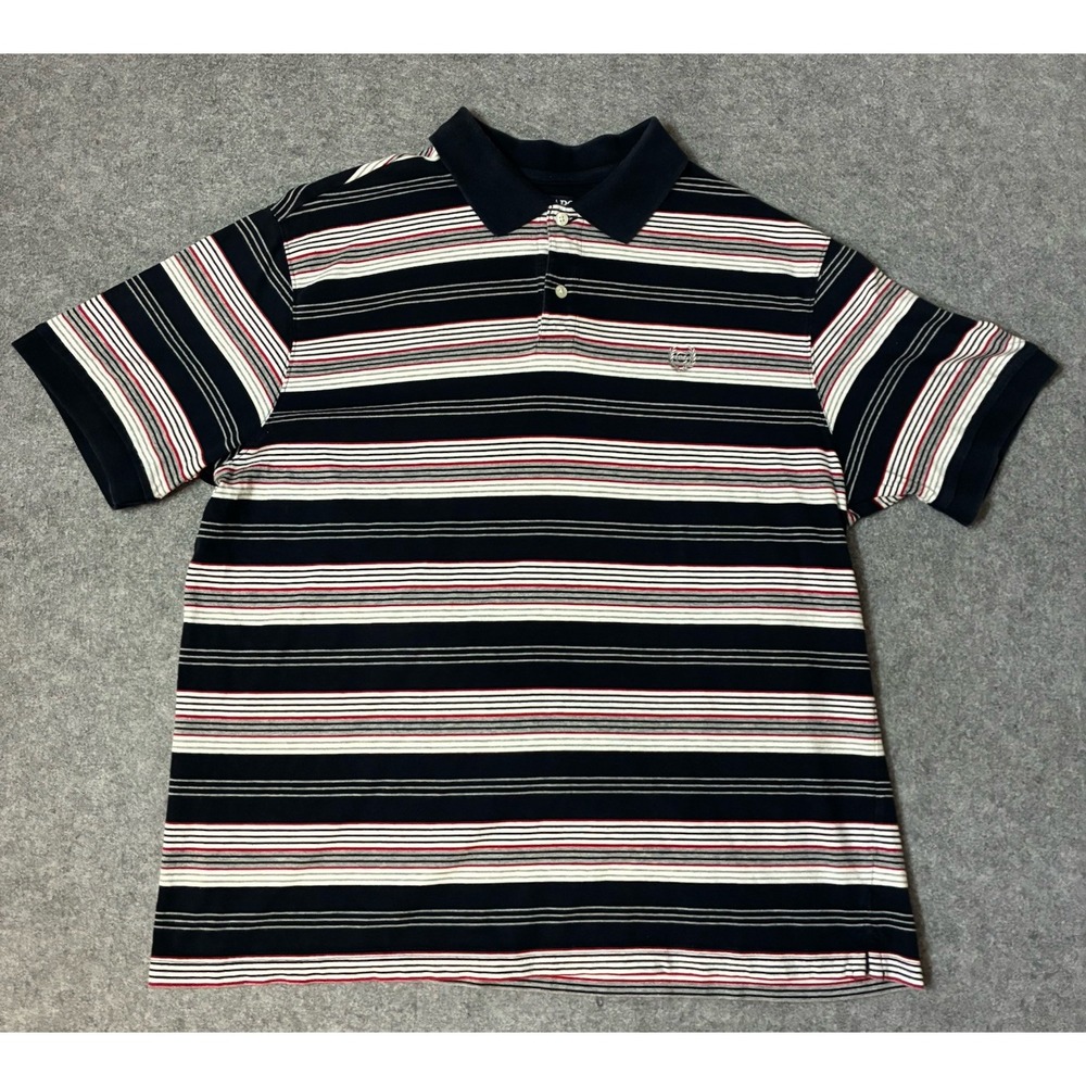 Vintage 90s Chaps Ralph Lauren Multi Striped Polo Shirt Retro Skater Mens XL